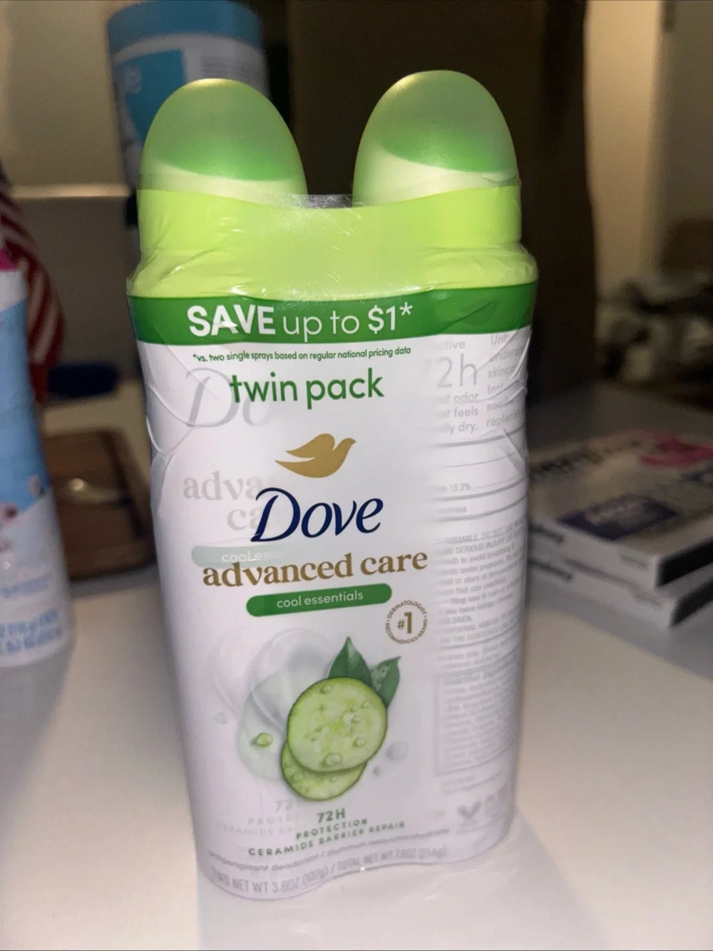 Advanced Care Cool Essentials Antiperspirant Deodorant - Green (Twin Pack)